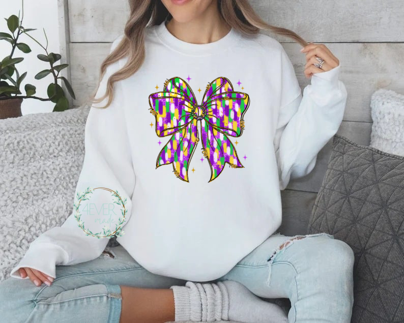 Mardi Gras Brushstroke Bow