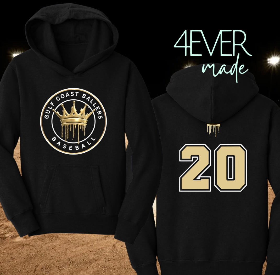 Ballers baseball logo- hoodie front and back