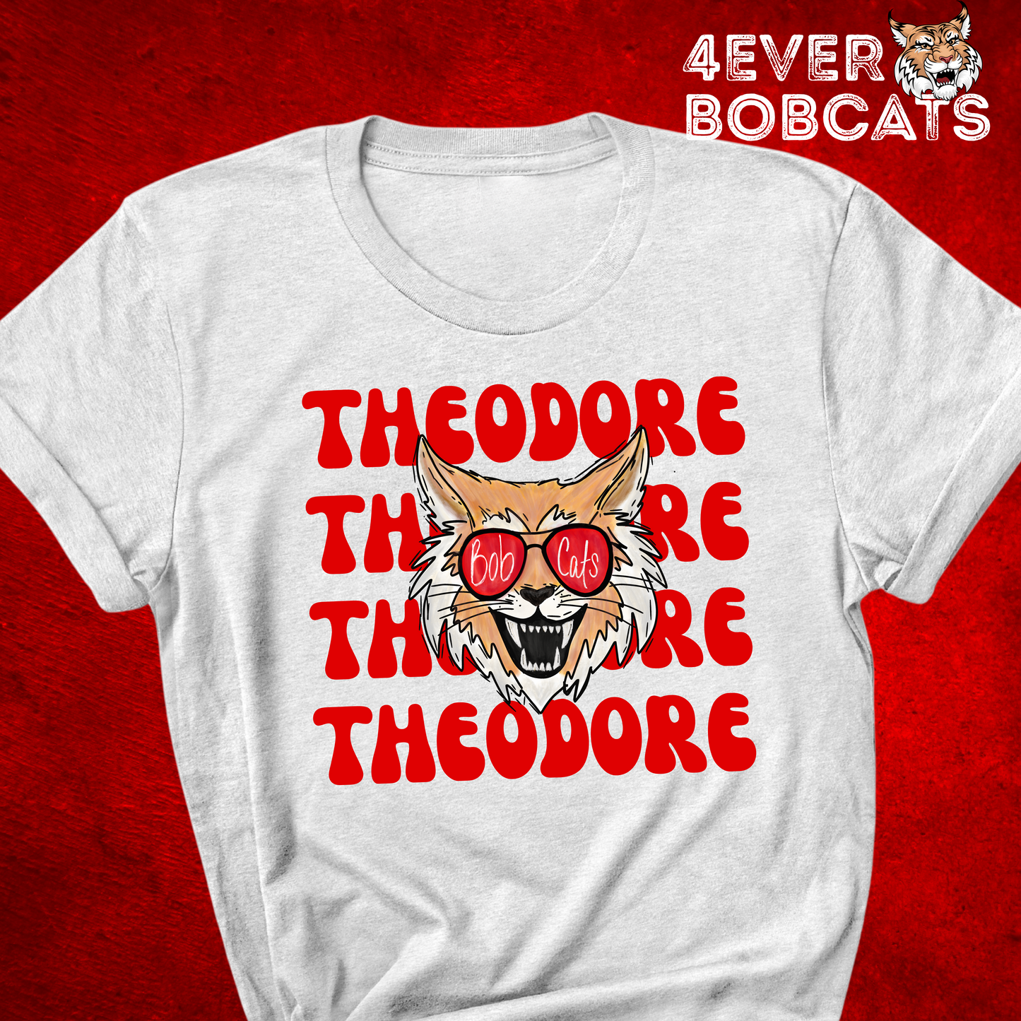 4EVER Bobcats~doodle mascot retro