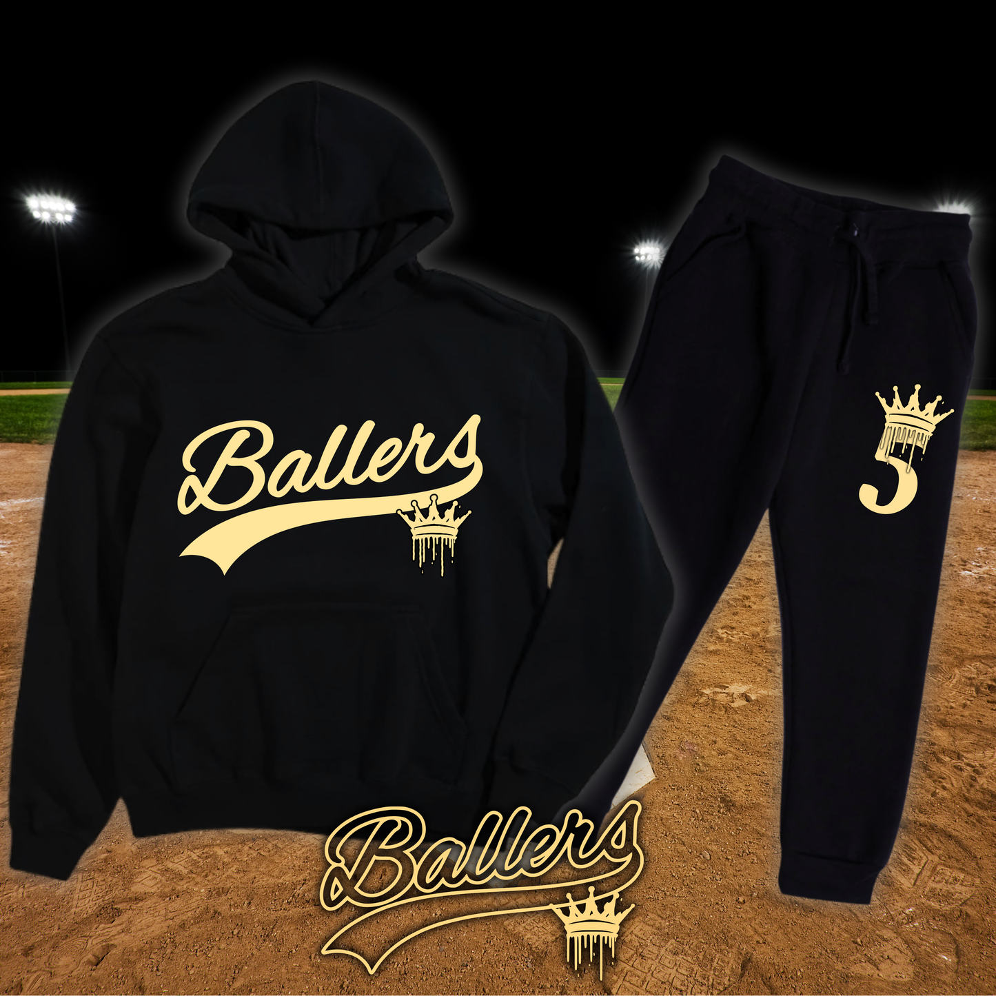 Gold ballers crown set