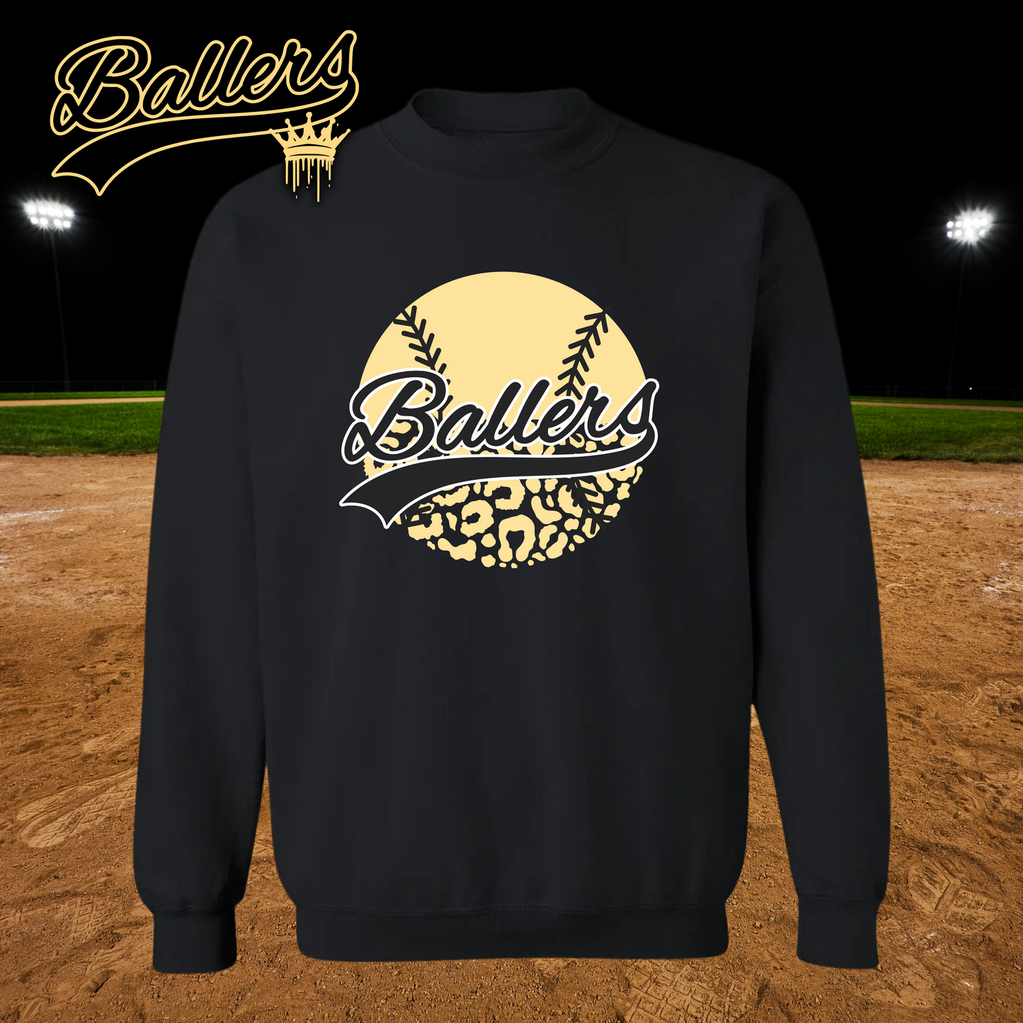Gold ballers leopard ball sweatshirt