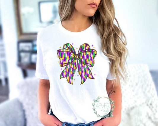 Mardi Gras Brushstroke Bow