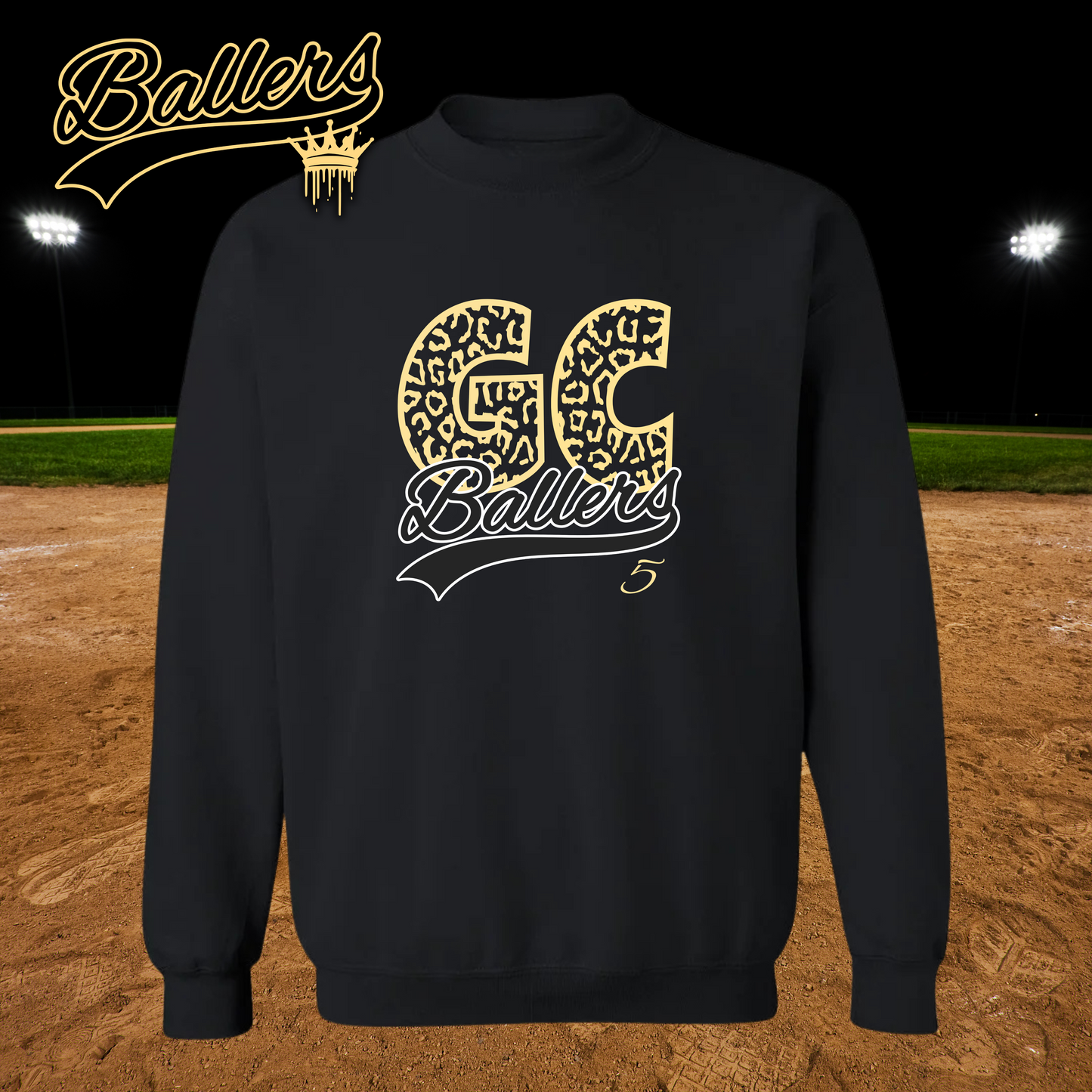 GC ballers leopard crew sweatshirt