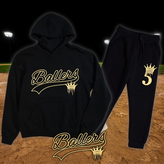 Gold ballers crown outline set