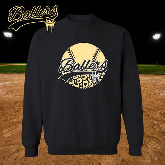Gold ballers leopard ball crown sweatshirt