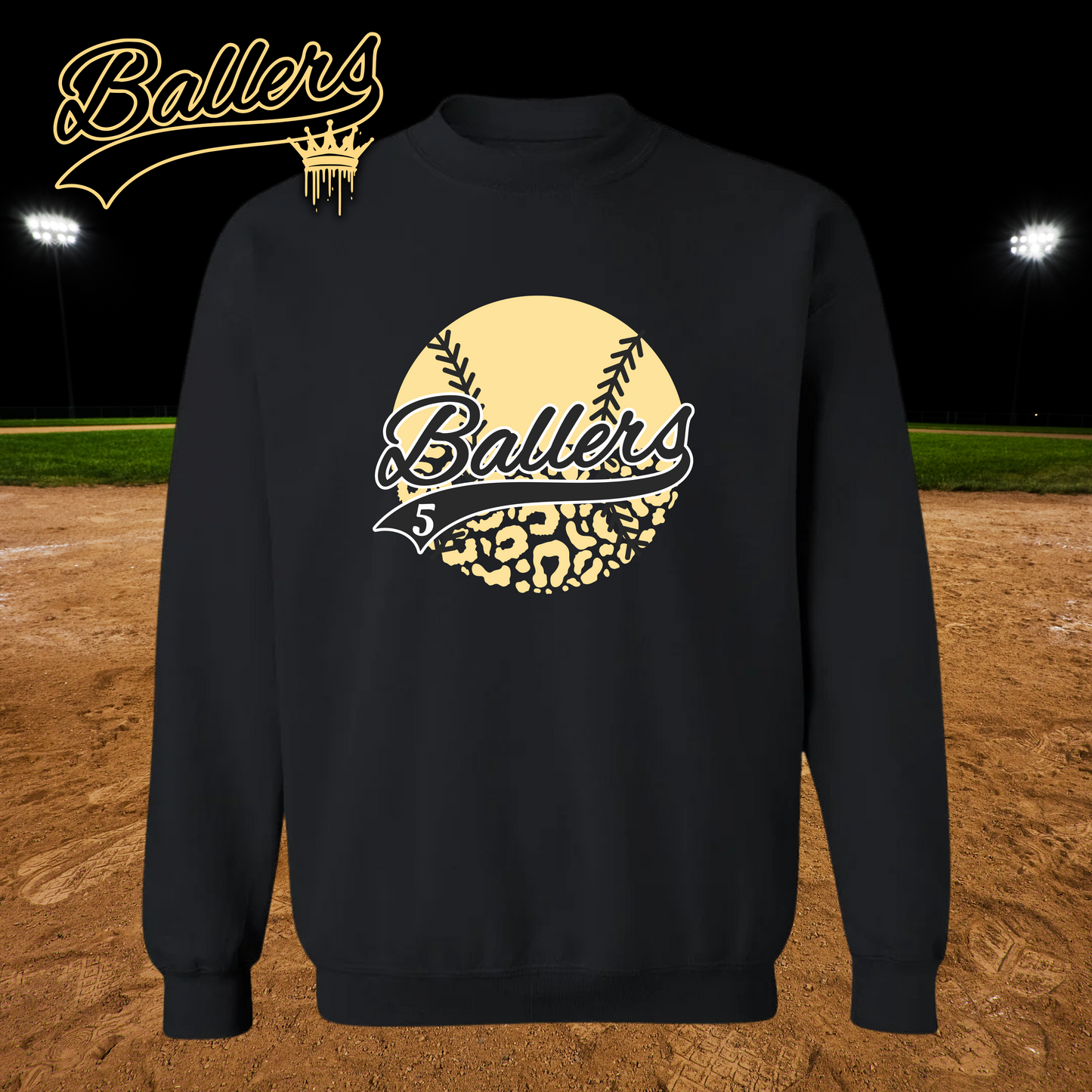 Gold ballers leopard ball sweatshirt