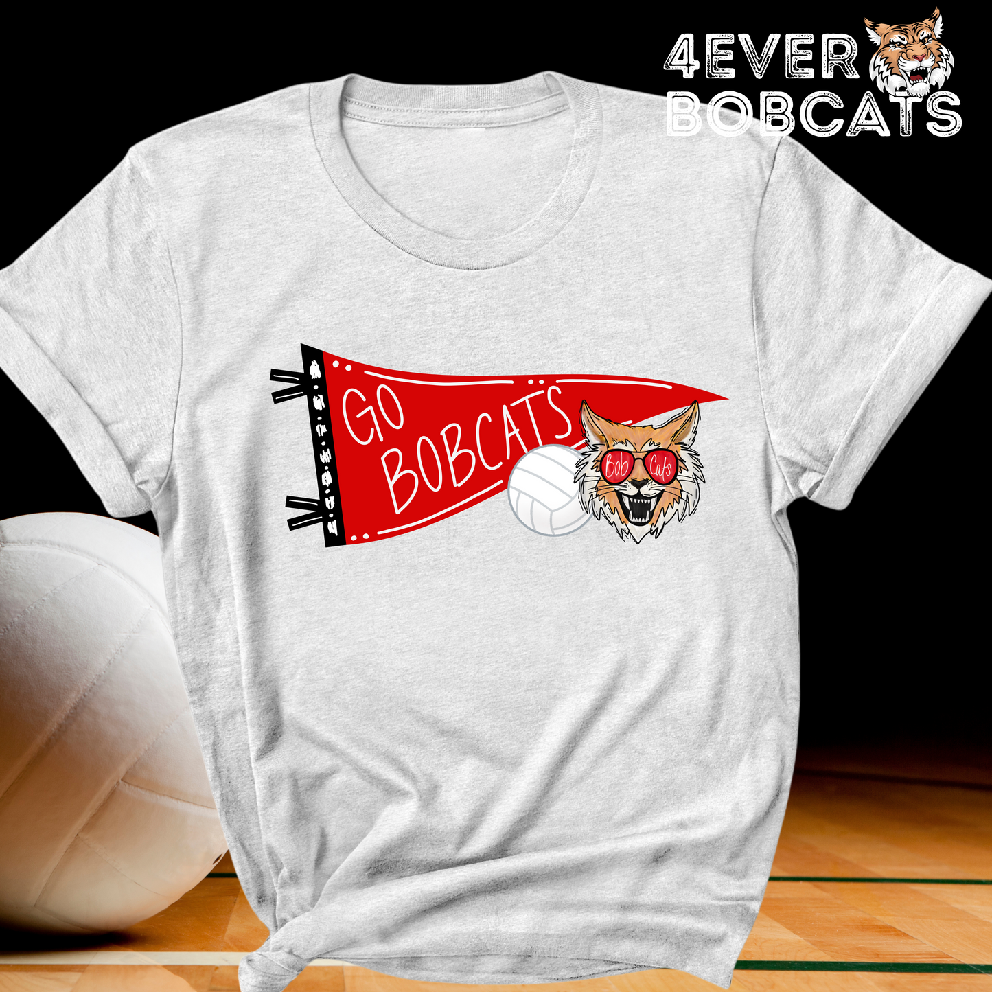4EVER Bobcats~volleyball pennant