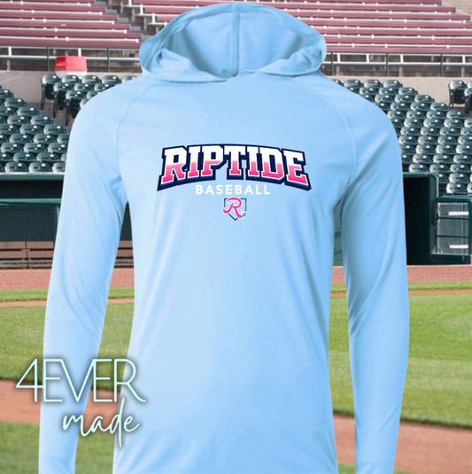 Riptide long sleeve hooded shirt- split warp