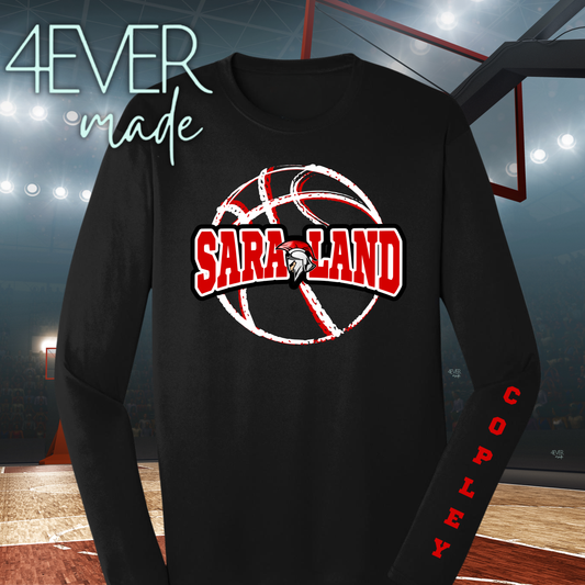 Saraland Basketball sketch (2 colors)